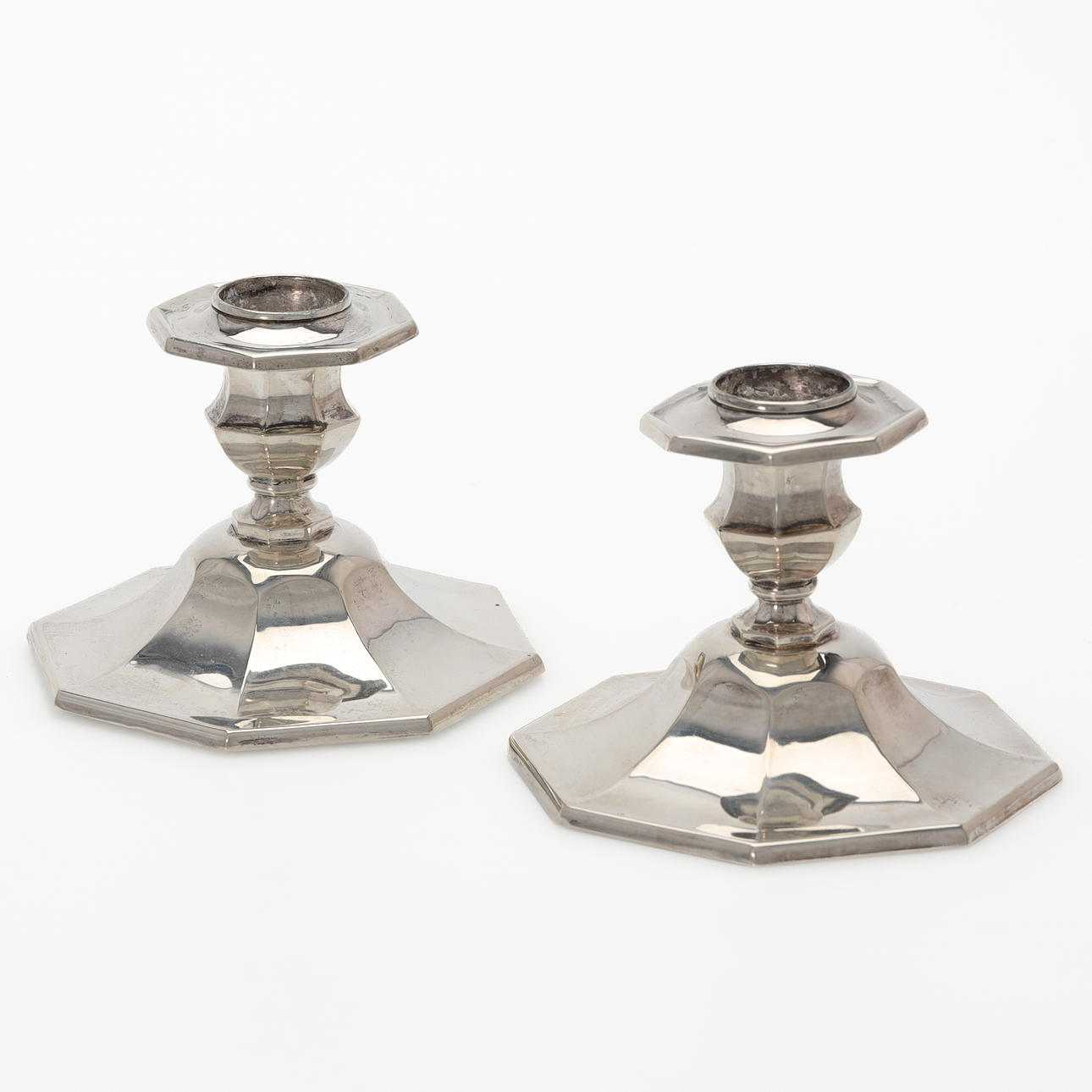 CANDLESTICKS, a pair, silver 830.