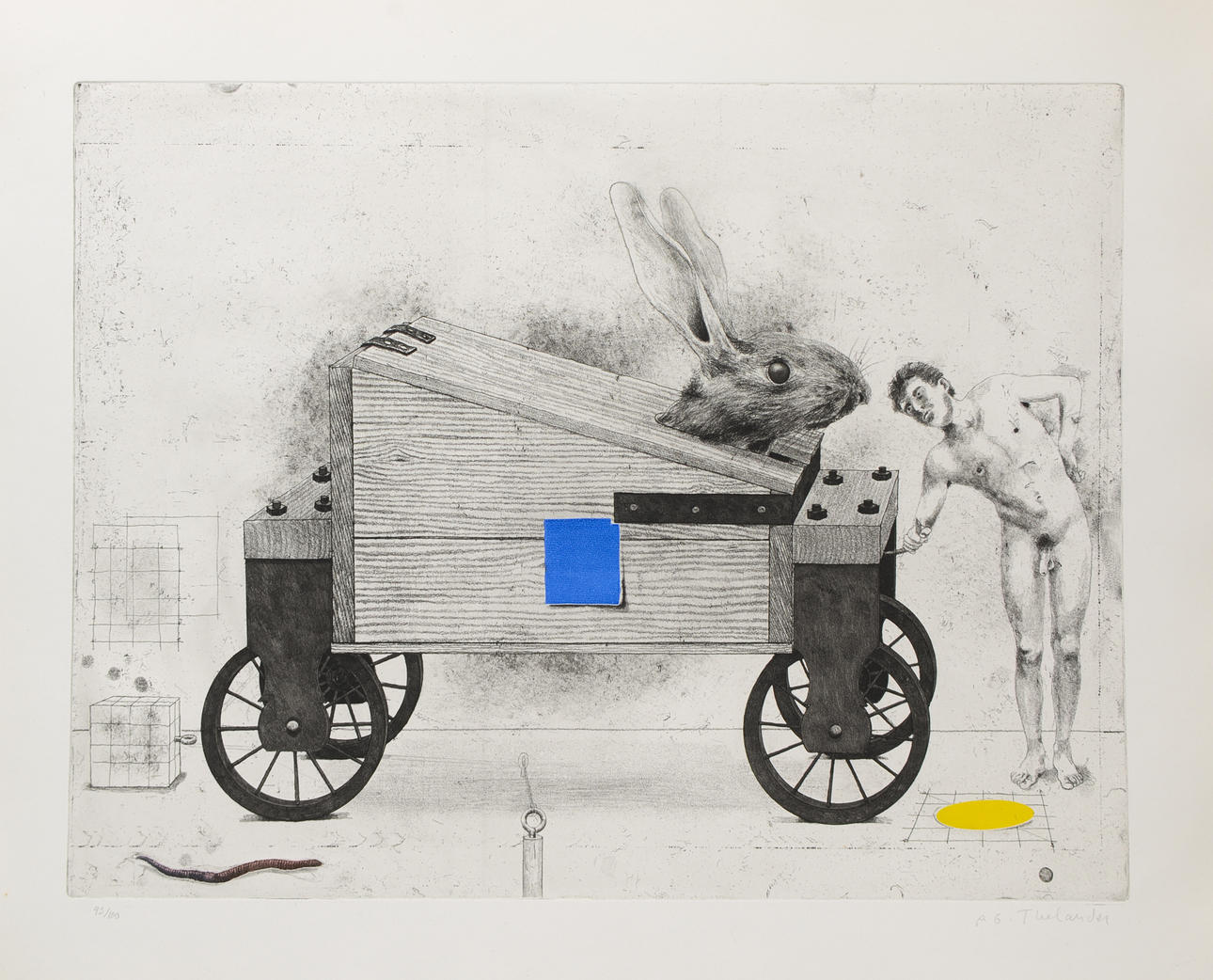PER GUNNAR THELANDER. Rabbit, etching, signed and numbered.