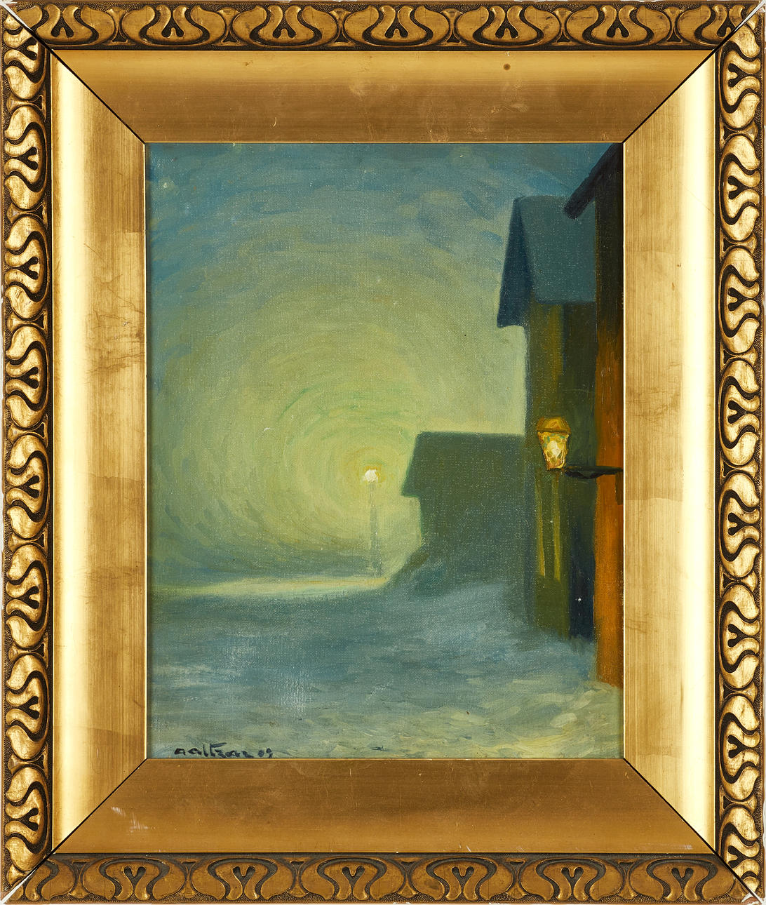 ANDERS ALTZAR (1886-1939). Vinternatt, signerad A. Altzar, daterad -09, olja på duk