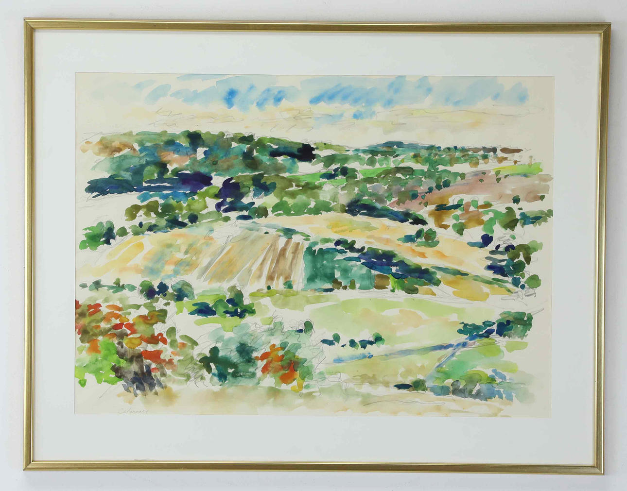 ERIK CERDERWALL. Watercolour, landscape, signed.