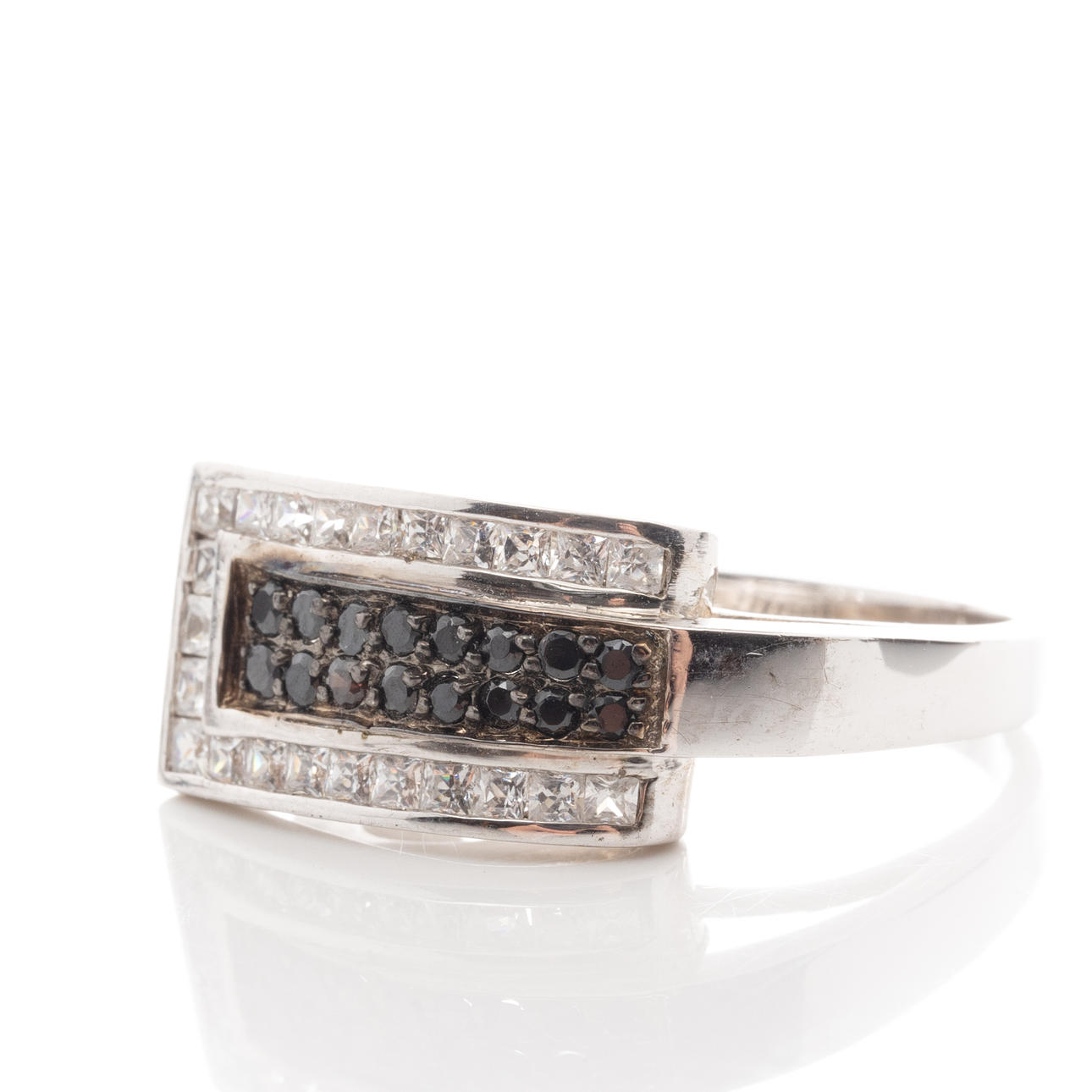 RING, Sterling silver, cubic zirconia.