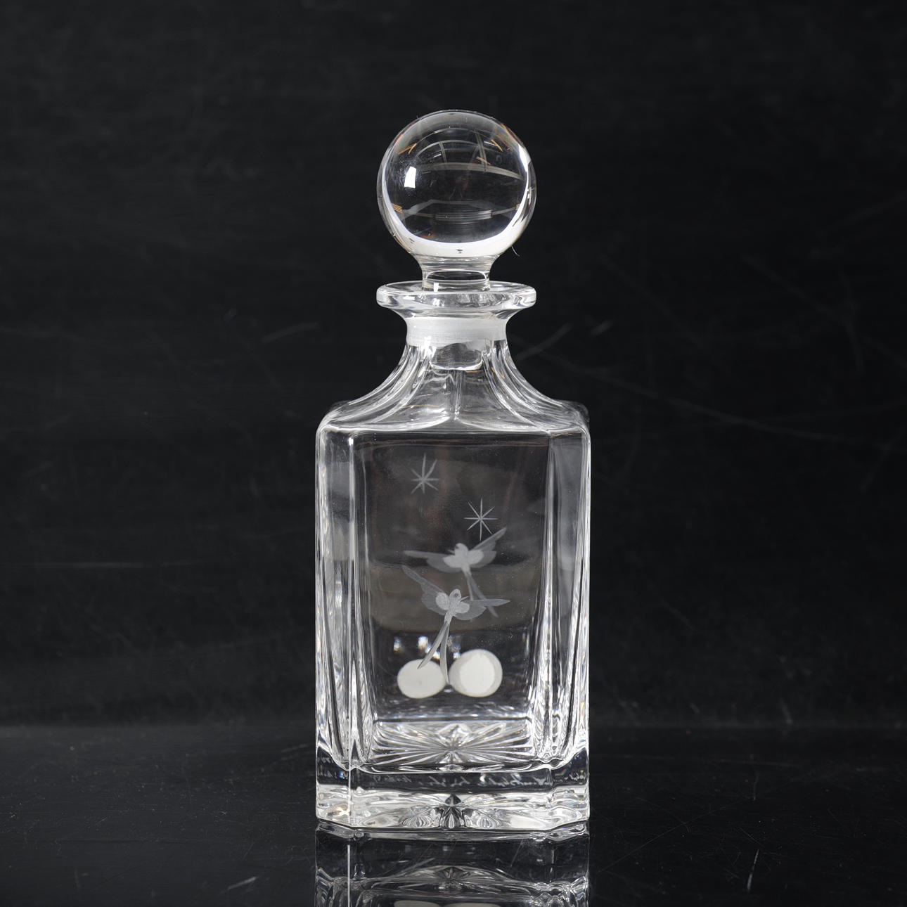 DECANTER, crystal, "Books", by Kosta.