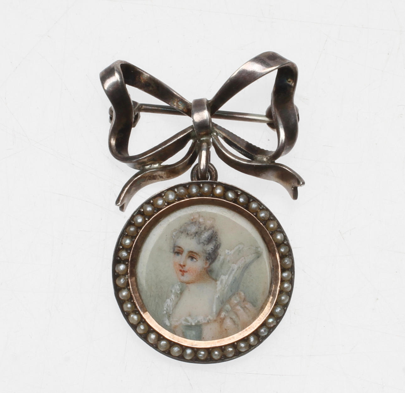 BROSCH, silver, pärlor, 1900-tal.