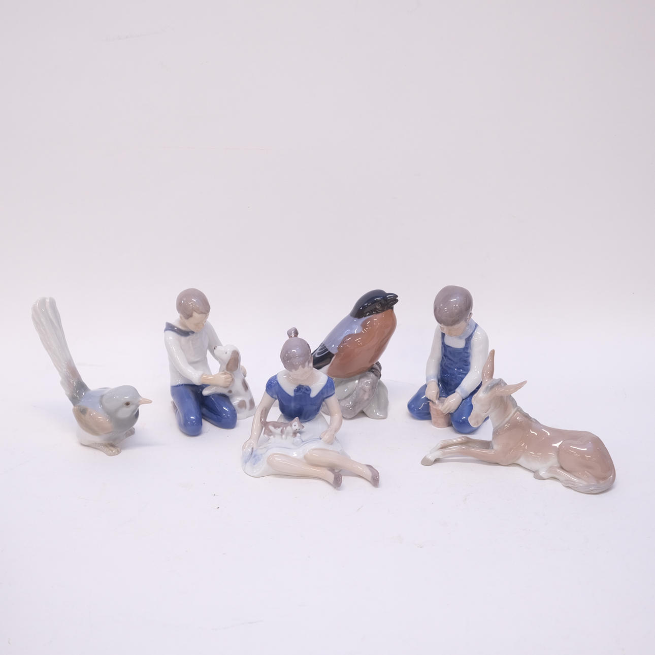 SIX FIGURINES, BING & GRÖNDAHL AND LLADRO.