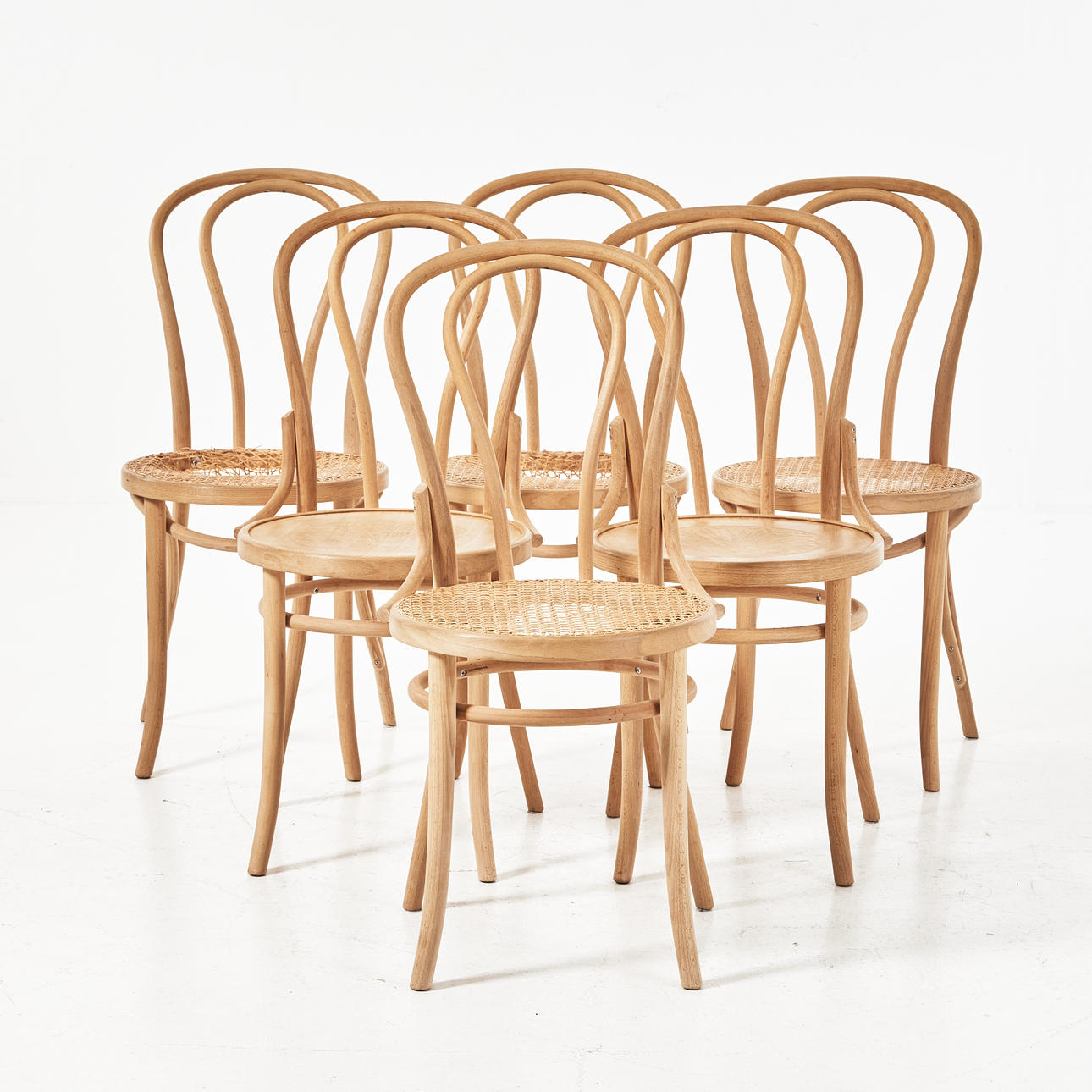 CHAIRS, 4+2, Thonet-style, beech, 2019.