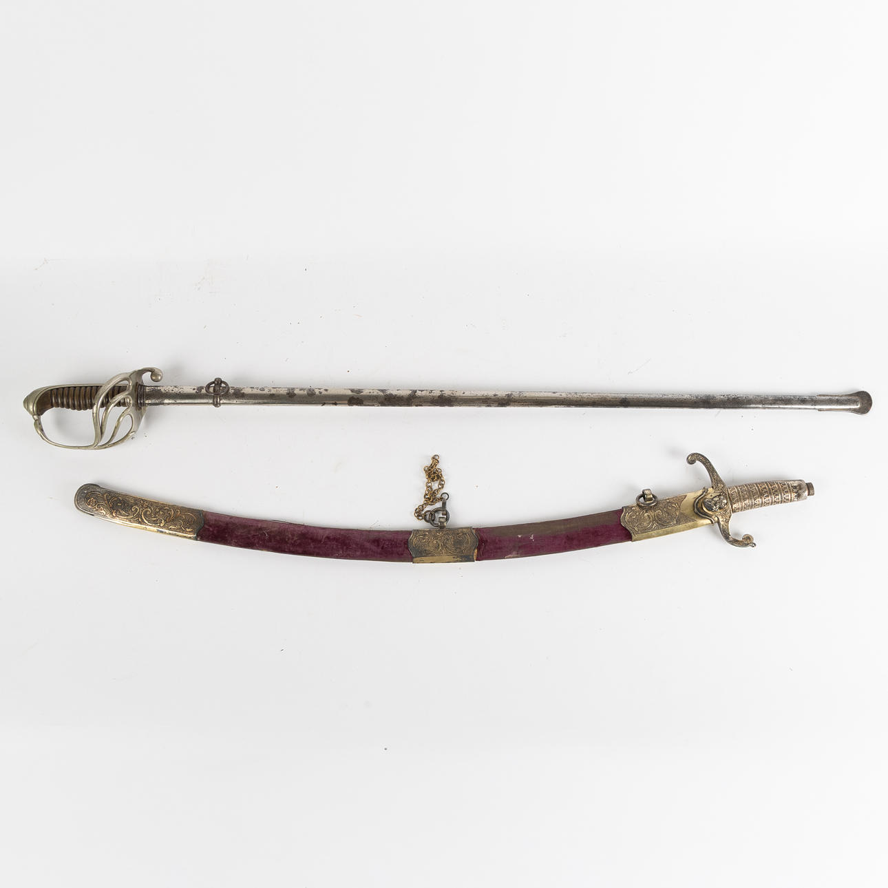 SABRES, 2 pieces, 19th/20th century.
