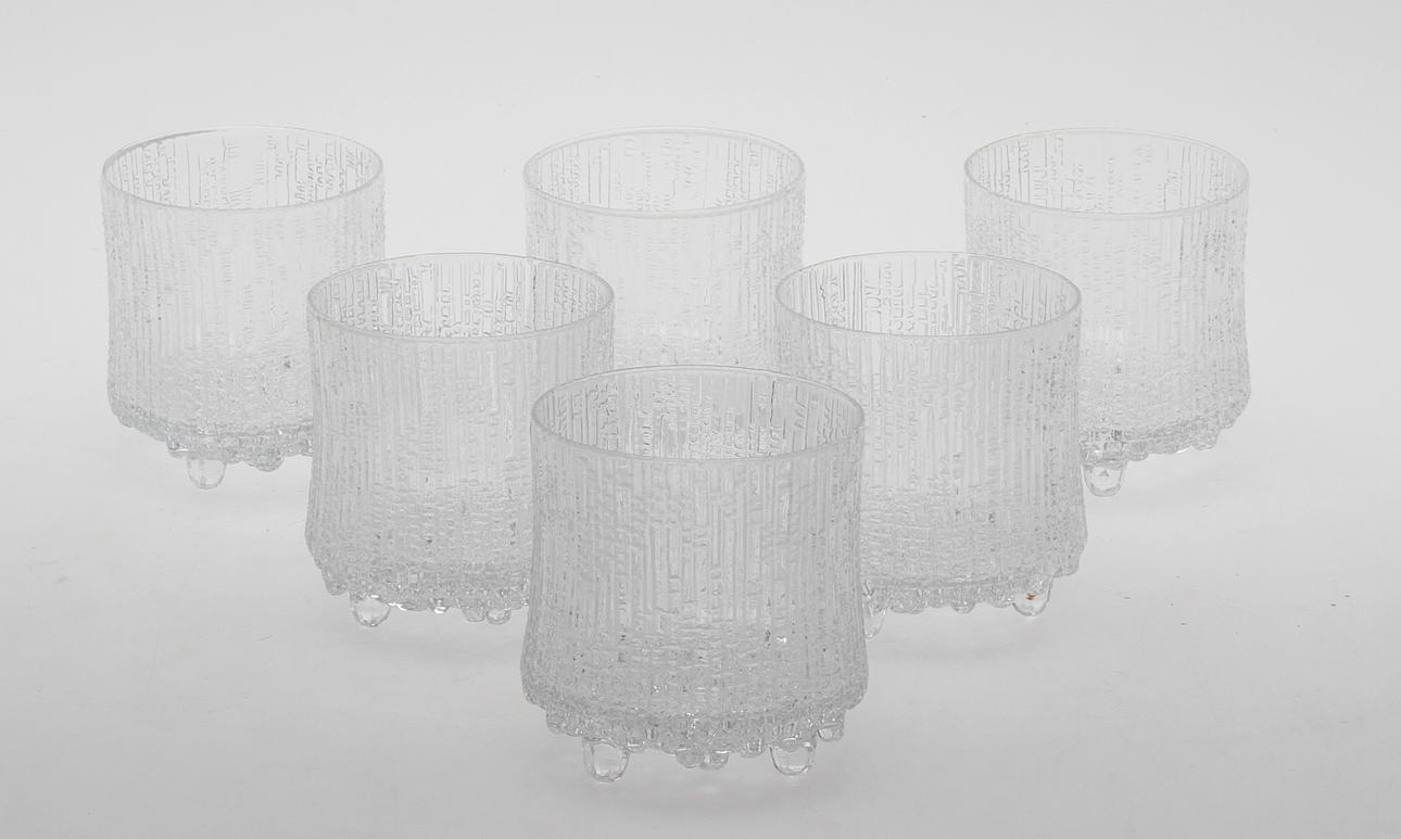 WHISKEYGLAS, 6 st, "Ultima Thule", Tapio Wirkkala, Iittala, Finland.