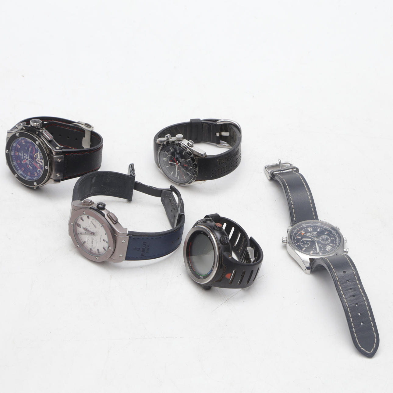 WRISTWATCHES, 5 pcs, including Hublot.