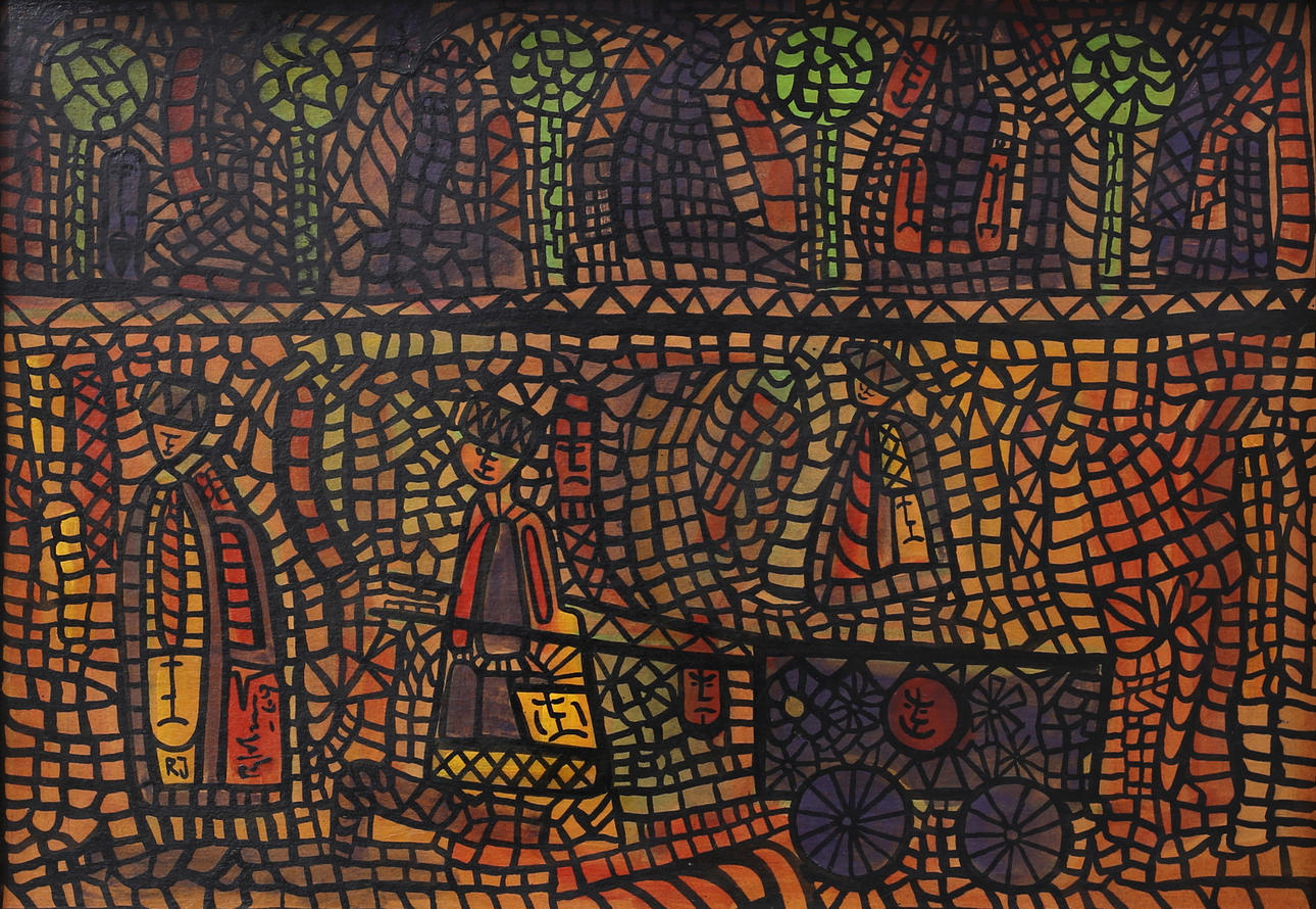 RAYMOND JOHANSSON. "Ismörker", gouache, signed, dated 1970.