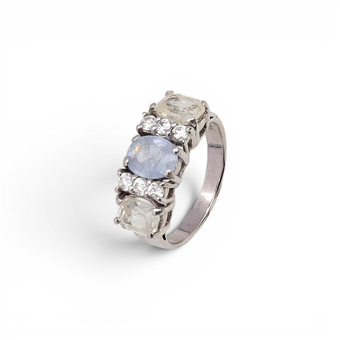 Sapphires and zircons ring.