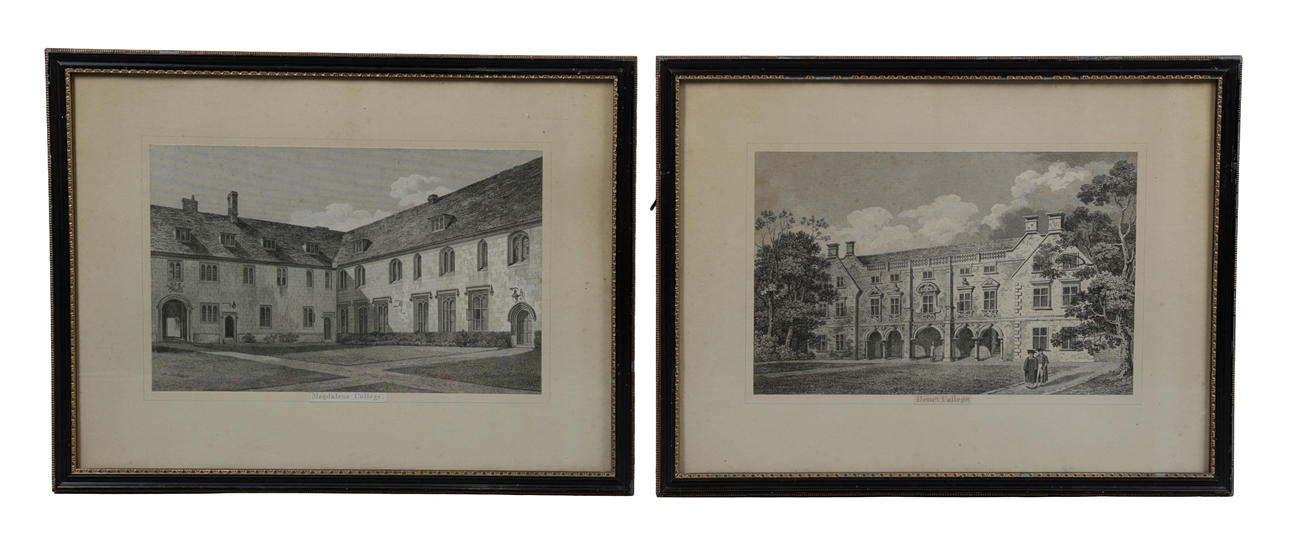 TWO BLACK AND WHITE ENGRAVINGS (2).