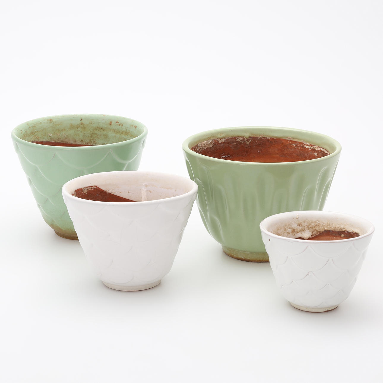 JARDINIÈRES, 4 pcs, earthenware, "Wasa" & "Maj", Upsala-Ekeby.