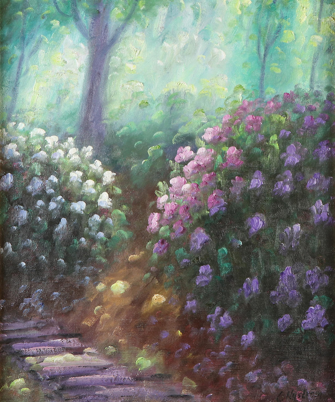 CONNY NYSTRÖM. Oil painting on canvas. "Sofiero". Signed.