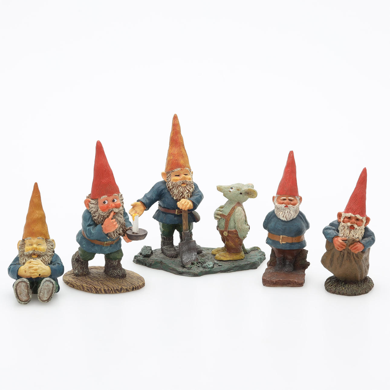 FIGURINES, 5 pcs, composition, gnomes, Classic Gnomes/Klaus Wickl.