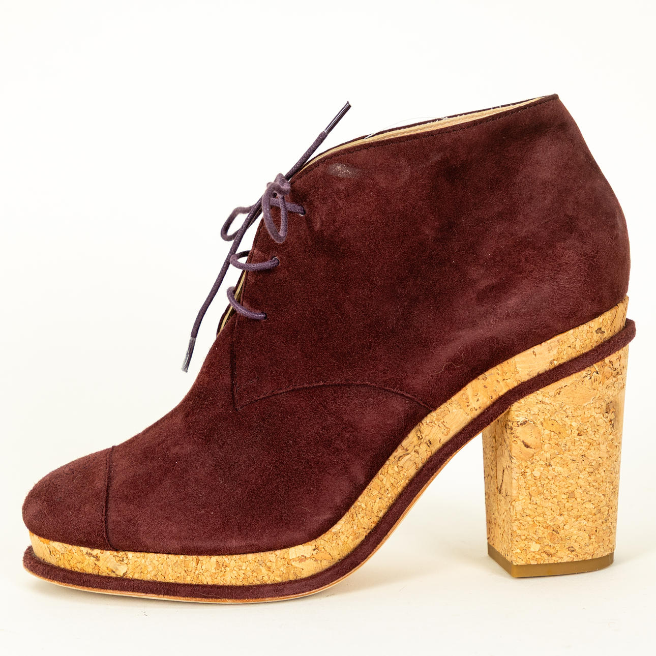 CHANEL. Lace-up ankle boots, 41.