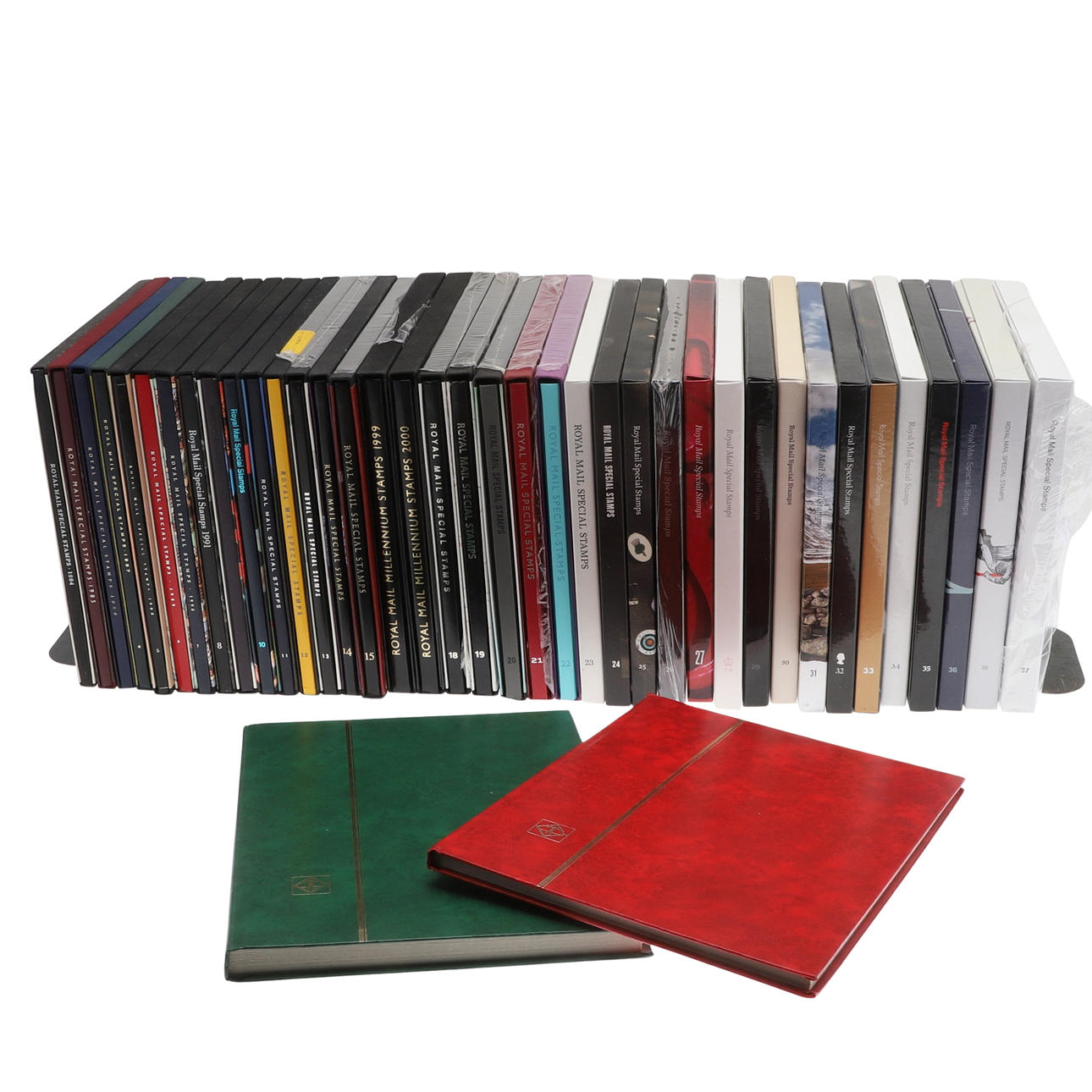 LARGE SET OF ROYAL MAIL YEARBOOKS & GREAT BRITAIN STOCK BOOKS. Coins ...