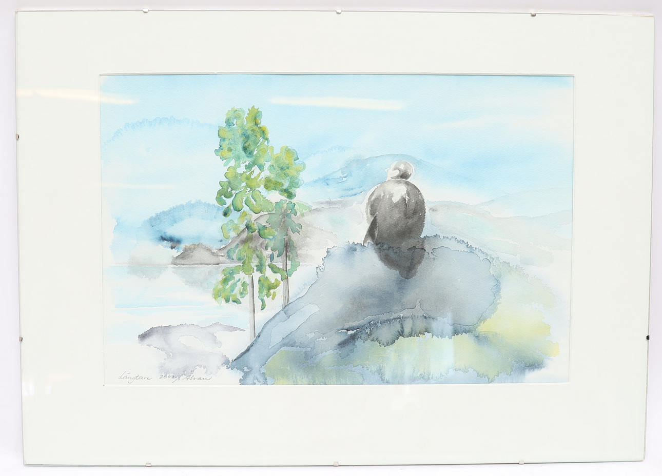 OIDENTIFIERAD KONSTNÄR. "Längtan" (Longing), watercolour, indistinctly signed and dated 2002.