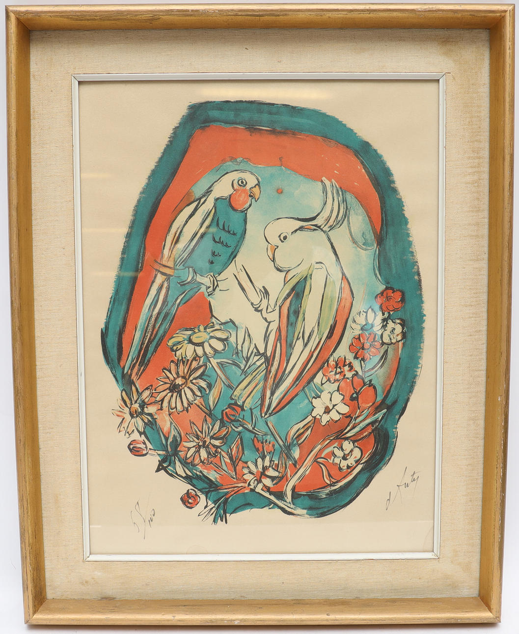 OIDENTIFIERAD KONSTNÄR. Motif with birds, signed and numbered.