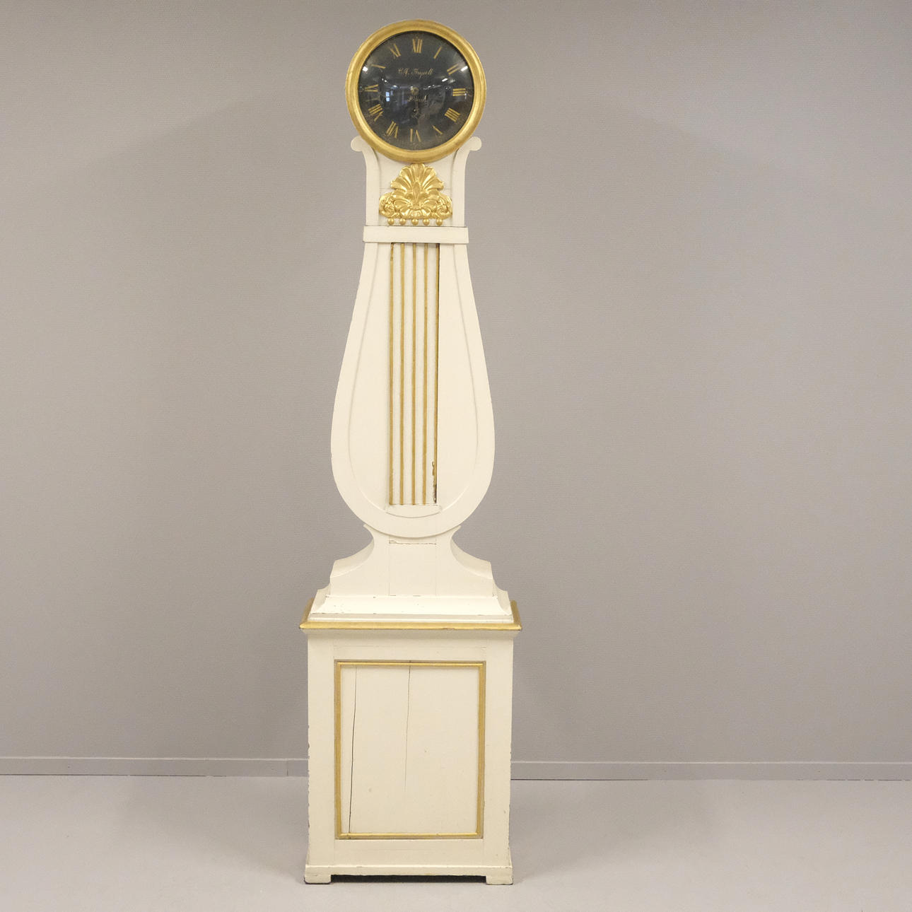 LONGCASE CLOCK, 19th century, DIAL MARKED C.F THYSELL, LUND.