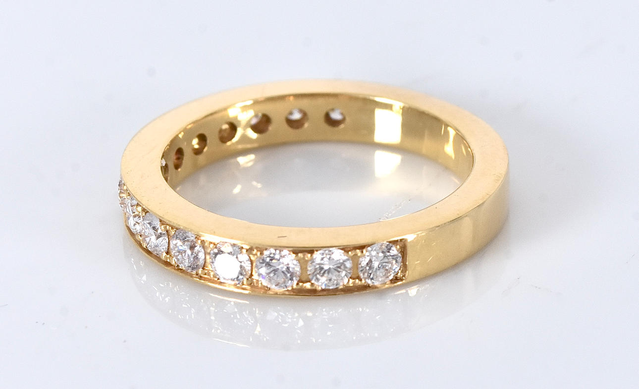 HALF ETERNITY RING, diamonds 0.76ct, 18K.