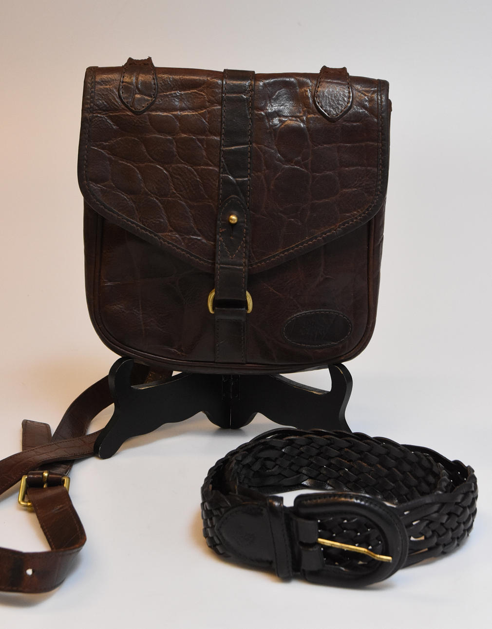 VÄSKA, BÄLTE, skinn Mulberry.