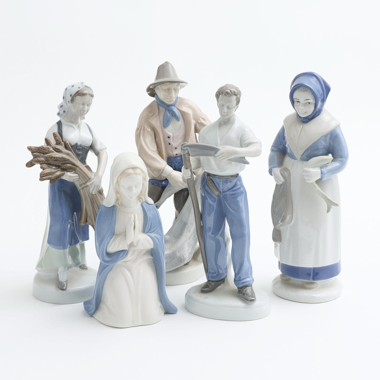 FIGURINES, 5 pcs, porcelain, Germany.