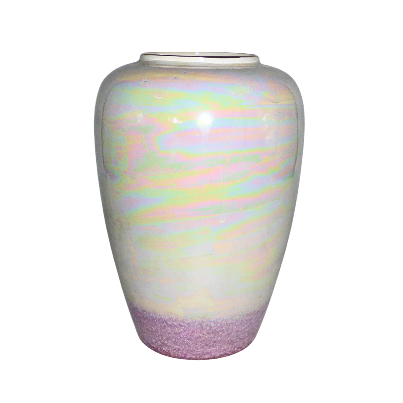CERAMIC VASE WITH IRIDESCENT EFFECT.