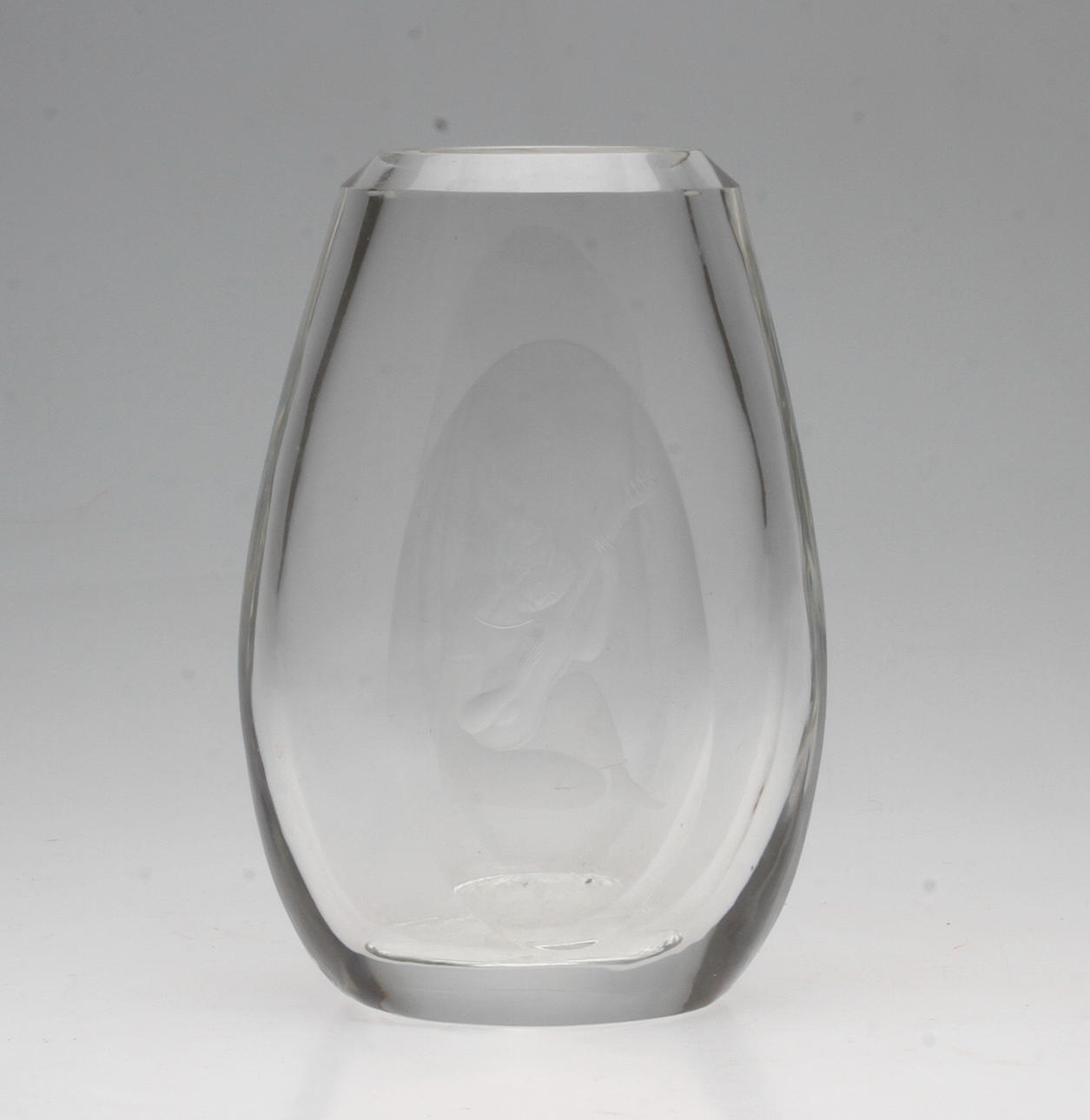 VAS, glas, Elis Bergh, Kosta, signerad.