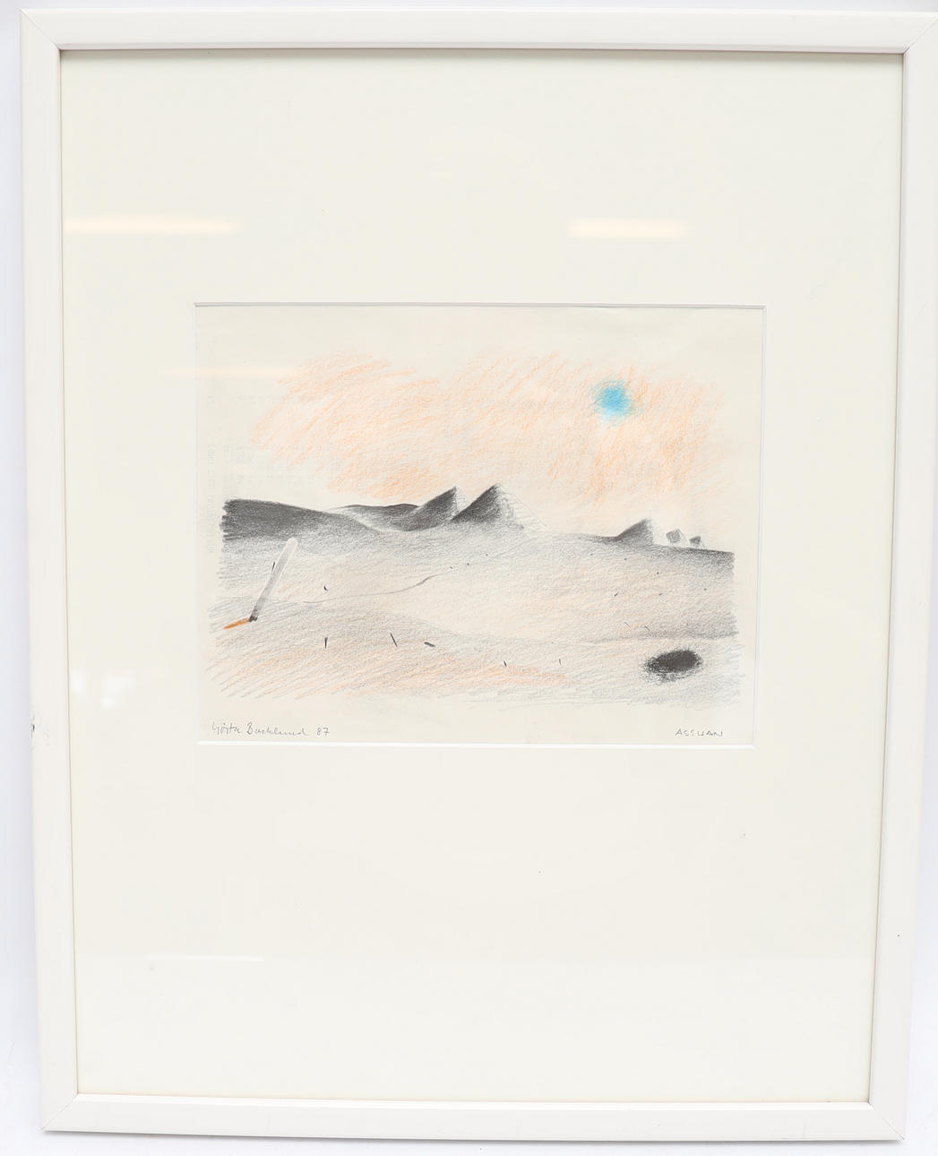 GÖSTA BACKLUND. "Assuan" mixed media, signed and dated 87.