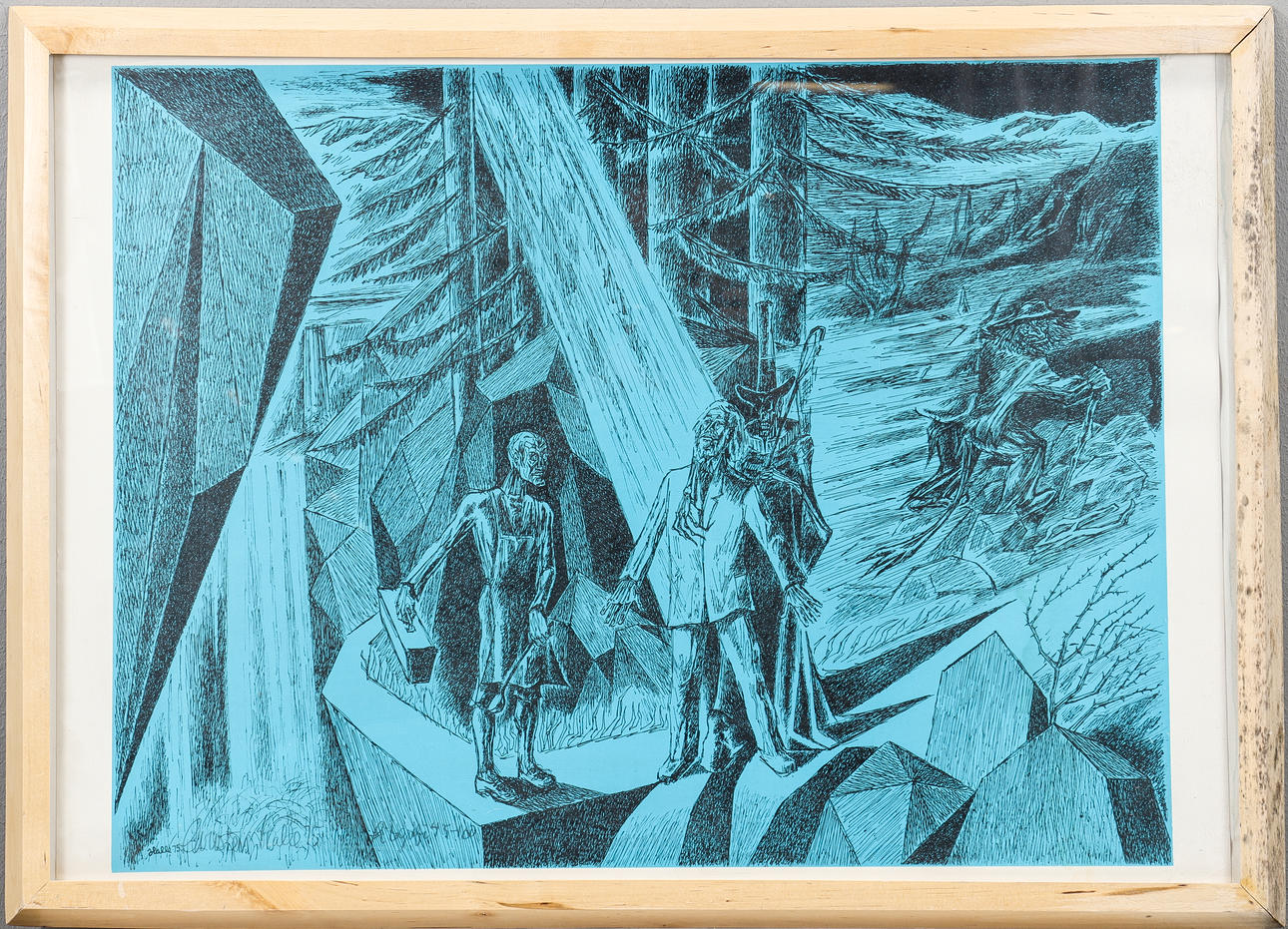 UNIDENTIFIED ARTIST lithograph 45/100, signed -75.
