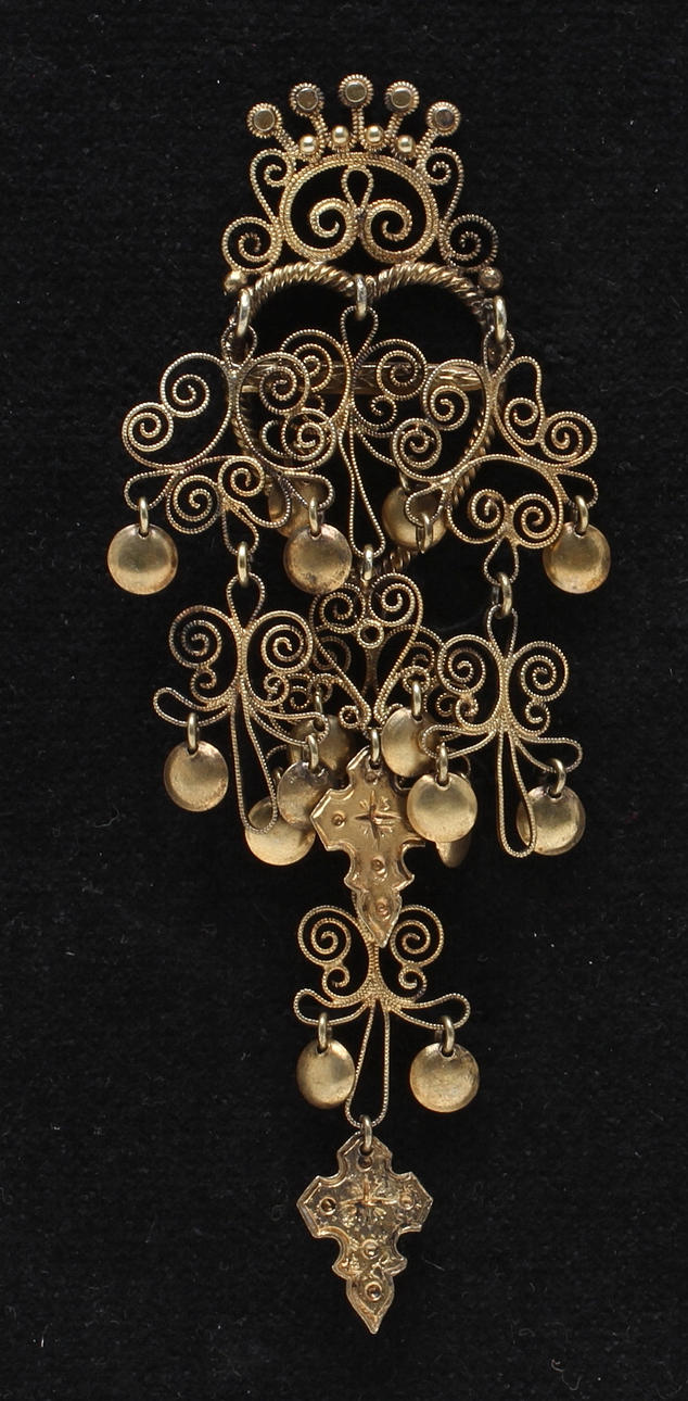 BROSCH, förgyllt silver, David Andersen sekelskiftet 1800/1900.