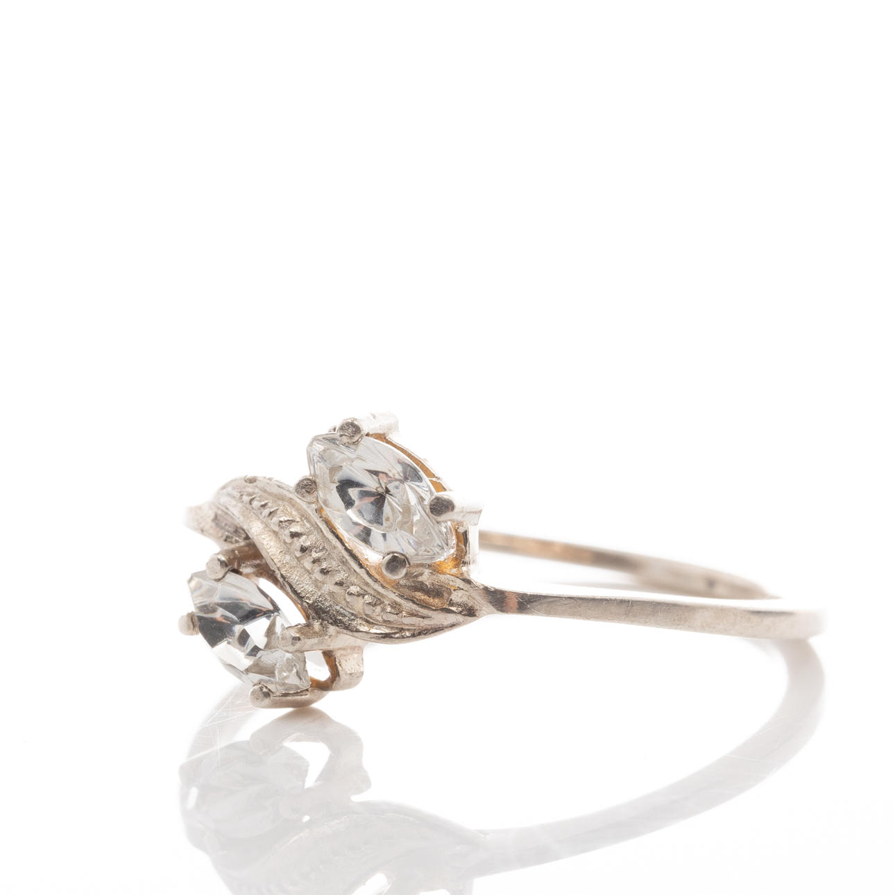 RING, sterling silver, cubic zirconia.