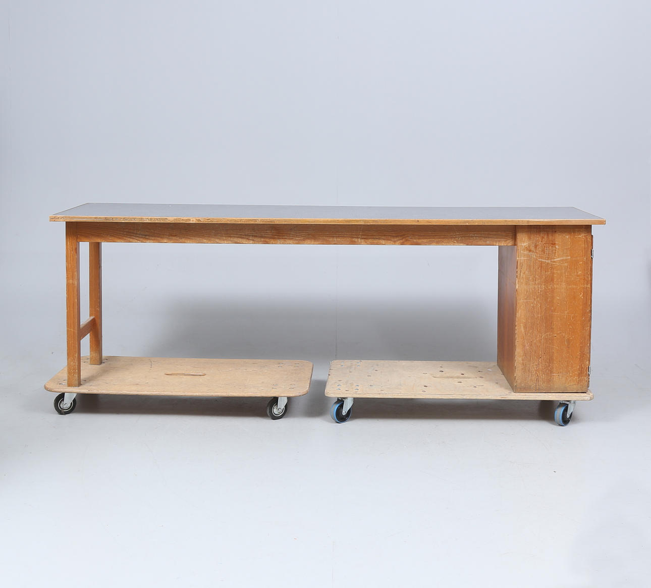 WORKBENCH, wood and laminate, mid-20th century.