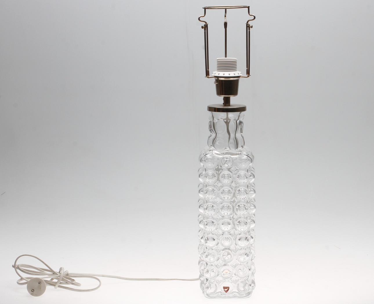 BORDLAMPA, glas, Carl Fagerlund, Orrefors, etikettmärkt.