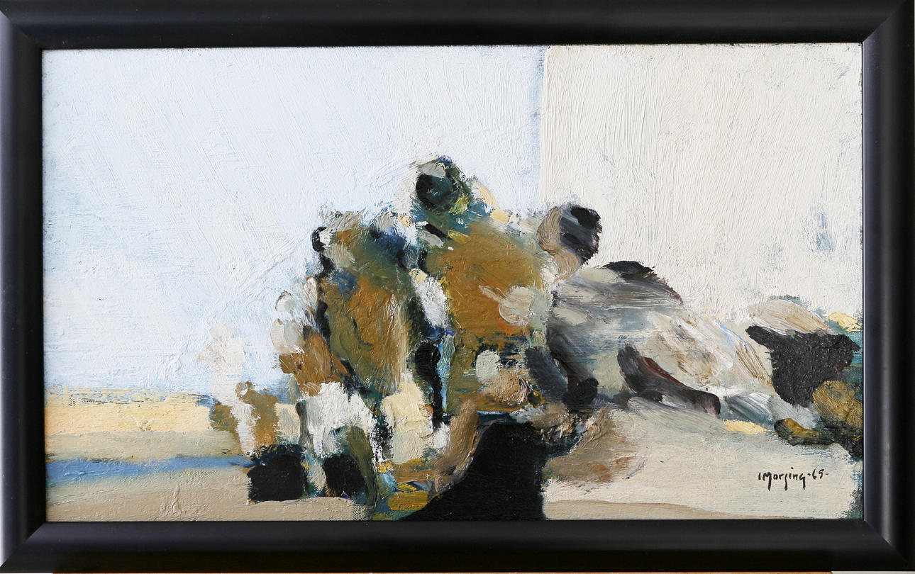 IVAR MORSING. "De som dra förbi", olja på duk, signerad och daterad 1965.