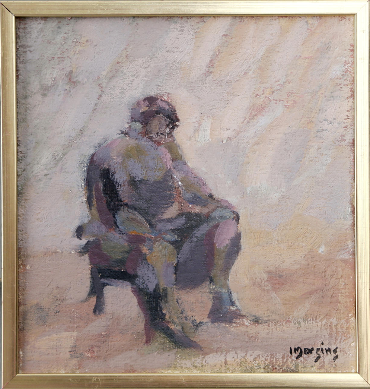 IVAR MORSING. Den gamla, olja på duk, signerad.