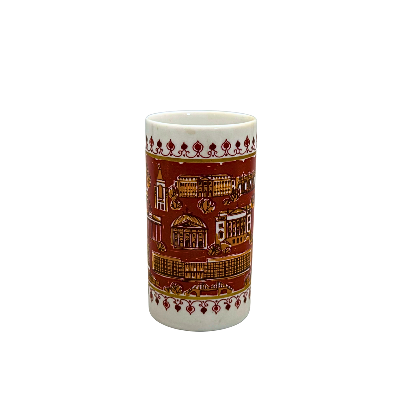 WALLENDORF PORCELAIN VASE, HAND-PAINTED.