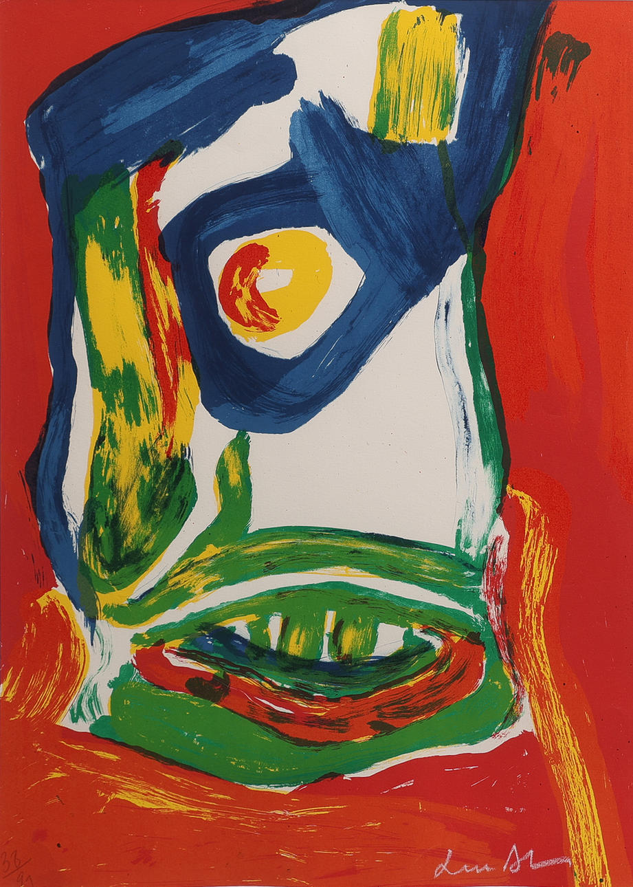 BENGT LINDSTRÖM. FIGURE COMPOSITION, LITHOGRAPH, SIGNED.