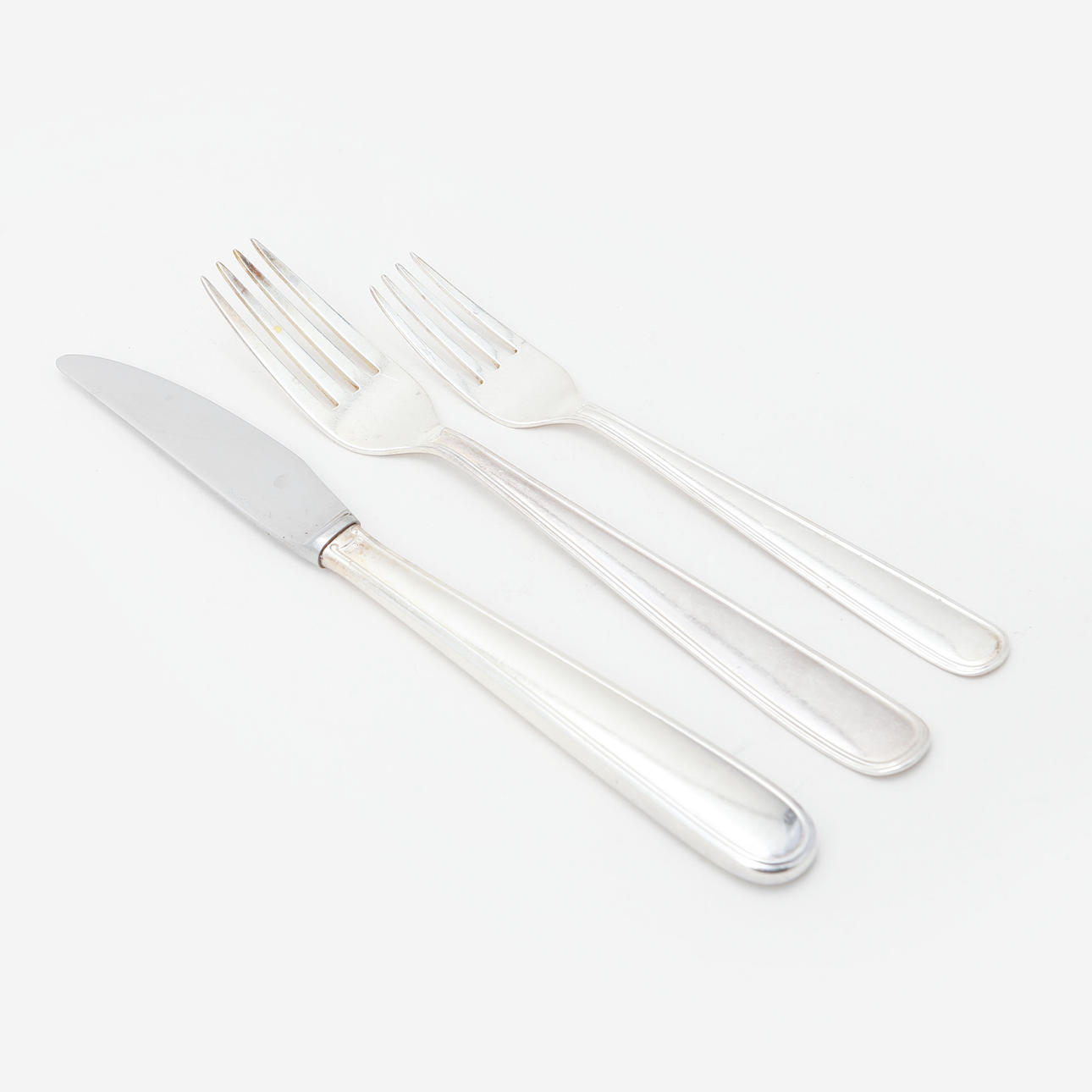 BESTICKUPPSÄTTNING, silver, 22 delar, GAB. Vikt ca 1220 g.