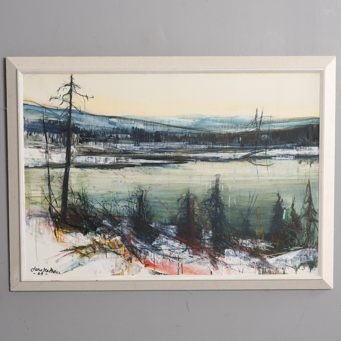 LARS MATSON. Oil on panel, "Utsikten", signed and dated 69.