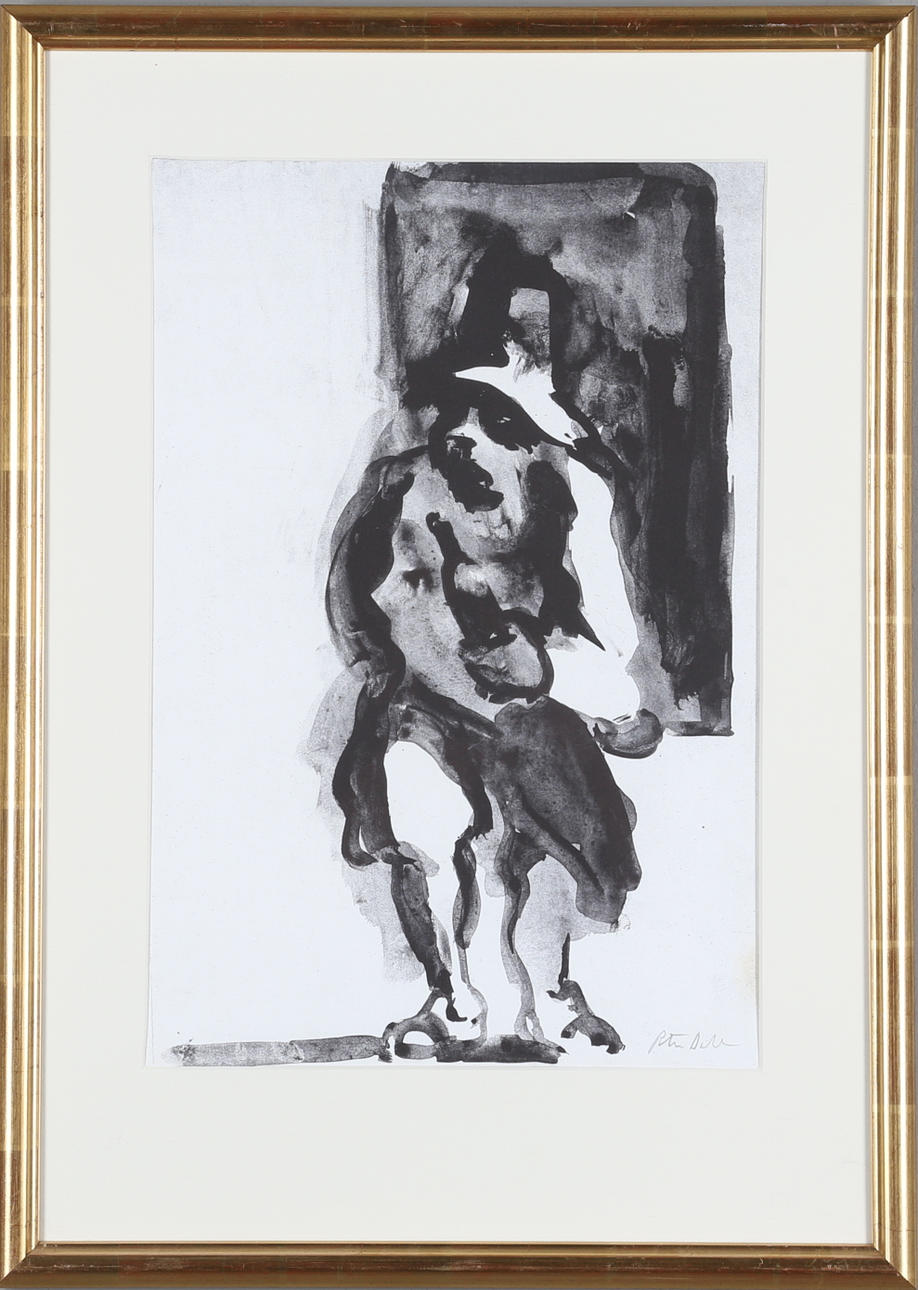 PETER DAHL. Färglitografi, Epistel ur Bellmanmappen, signerad.