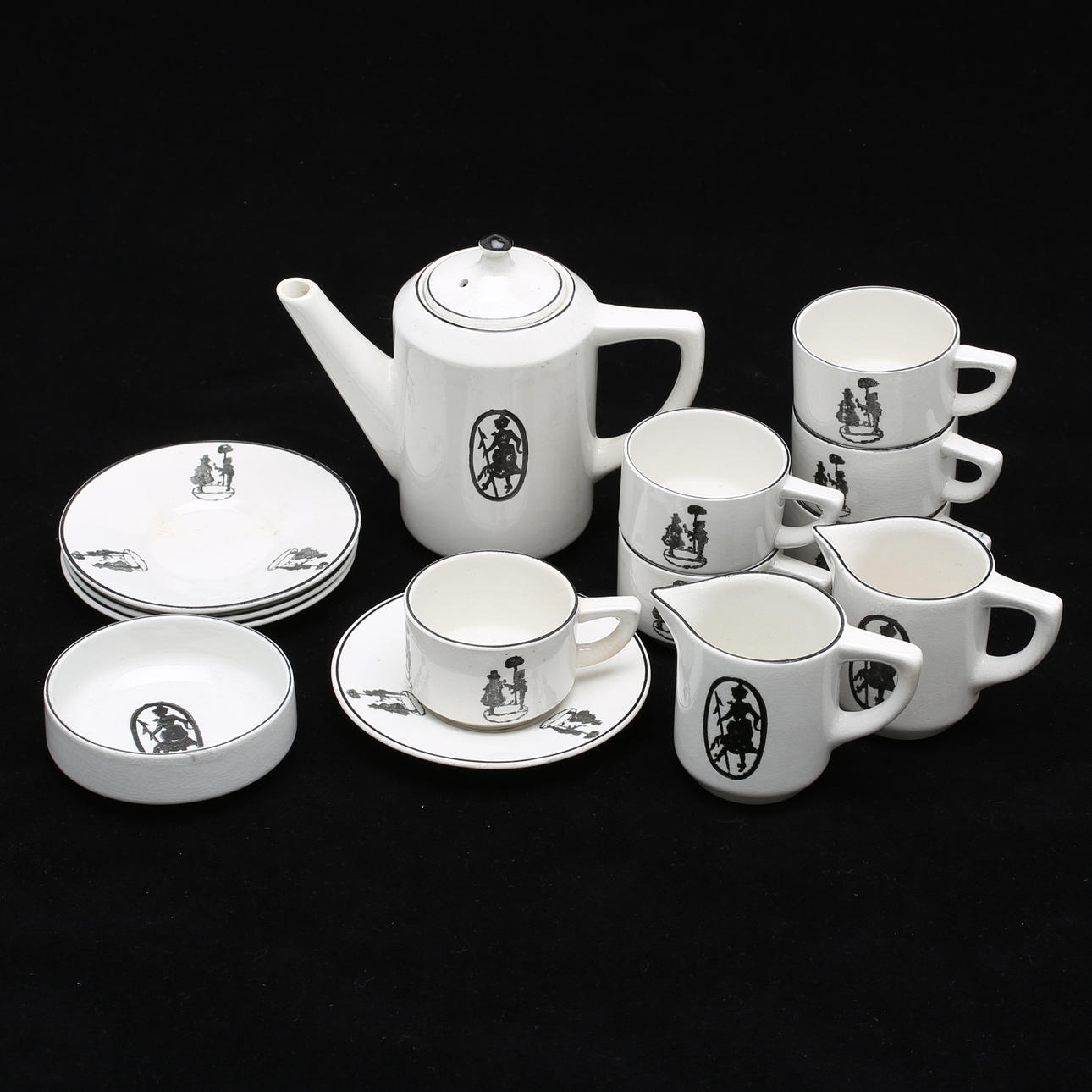 DOCKSERVIS, 14 delar, porslin, "Maj", Gustavsberg.