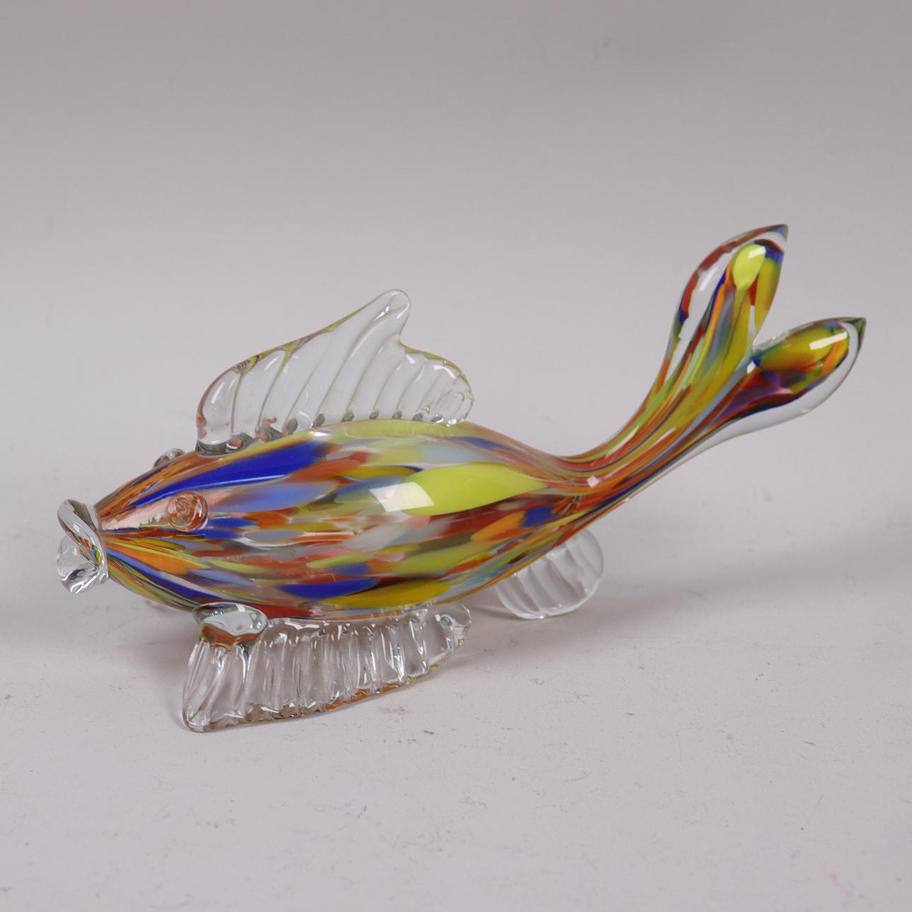 SCULPTURE, Murano, fish in polychrome glass.