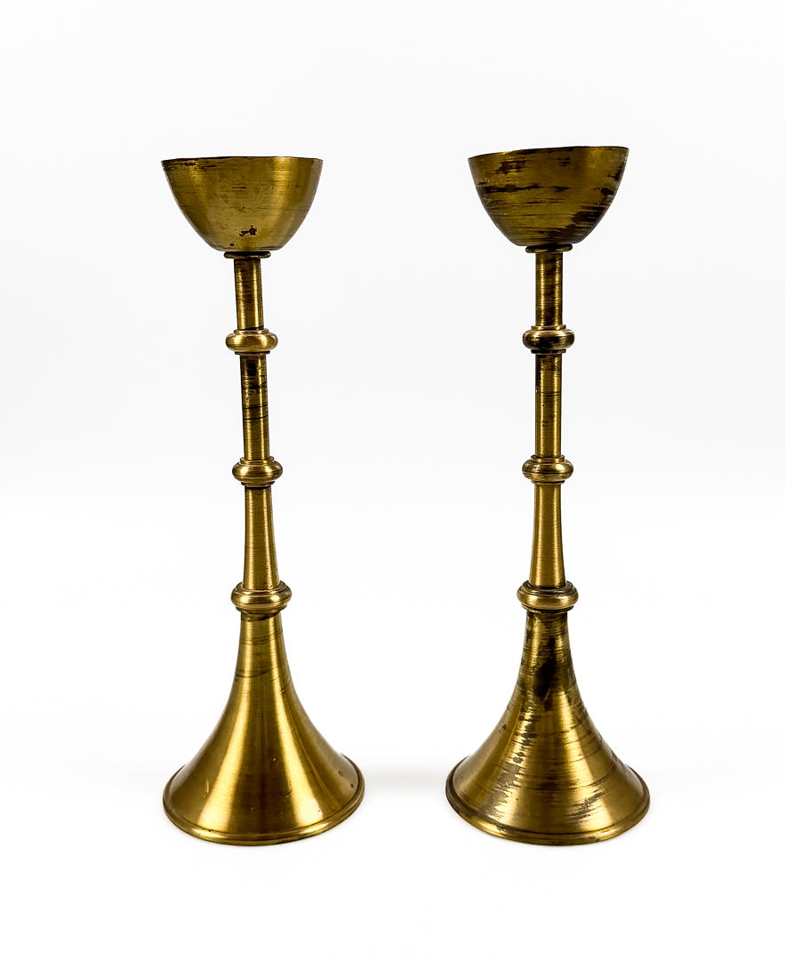 CANDLESTICKS, A pair, Brass, Lindmark, Gothenburg.