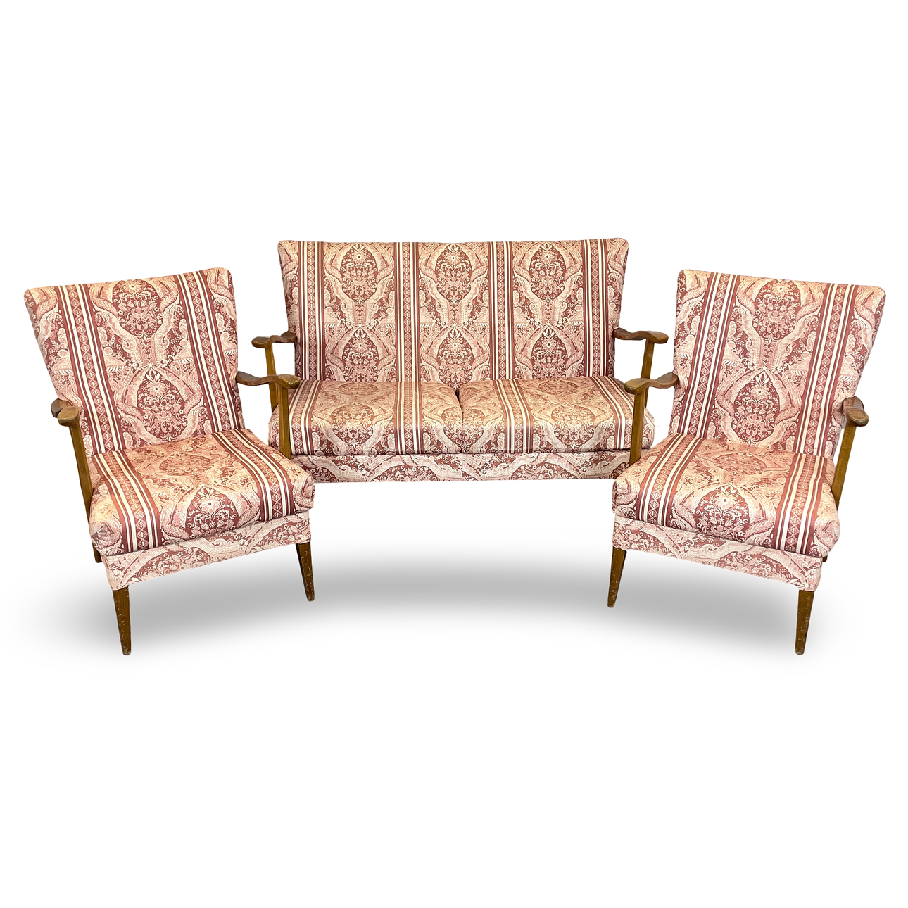SOFA GROUP, 3 pieces, 1940s.