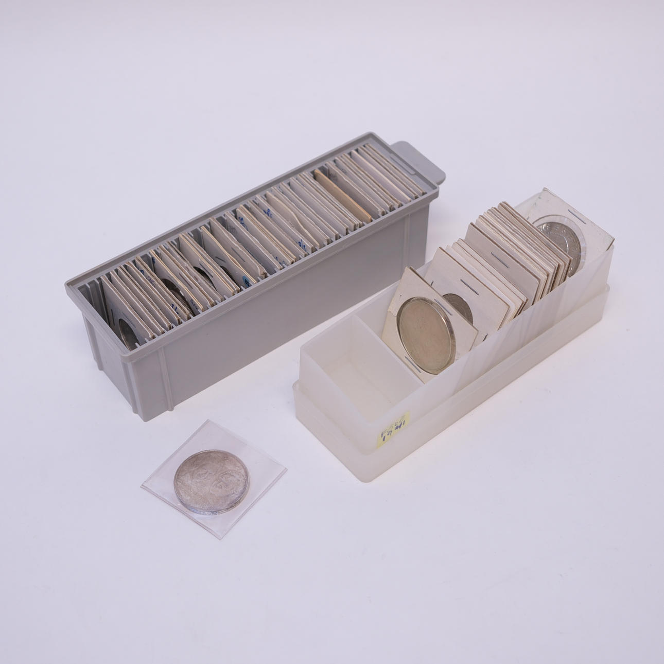 COINS IN CASE, SWEDISH, SILVER.
