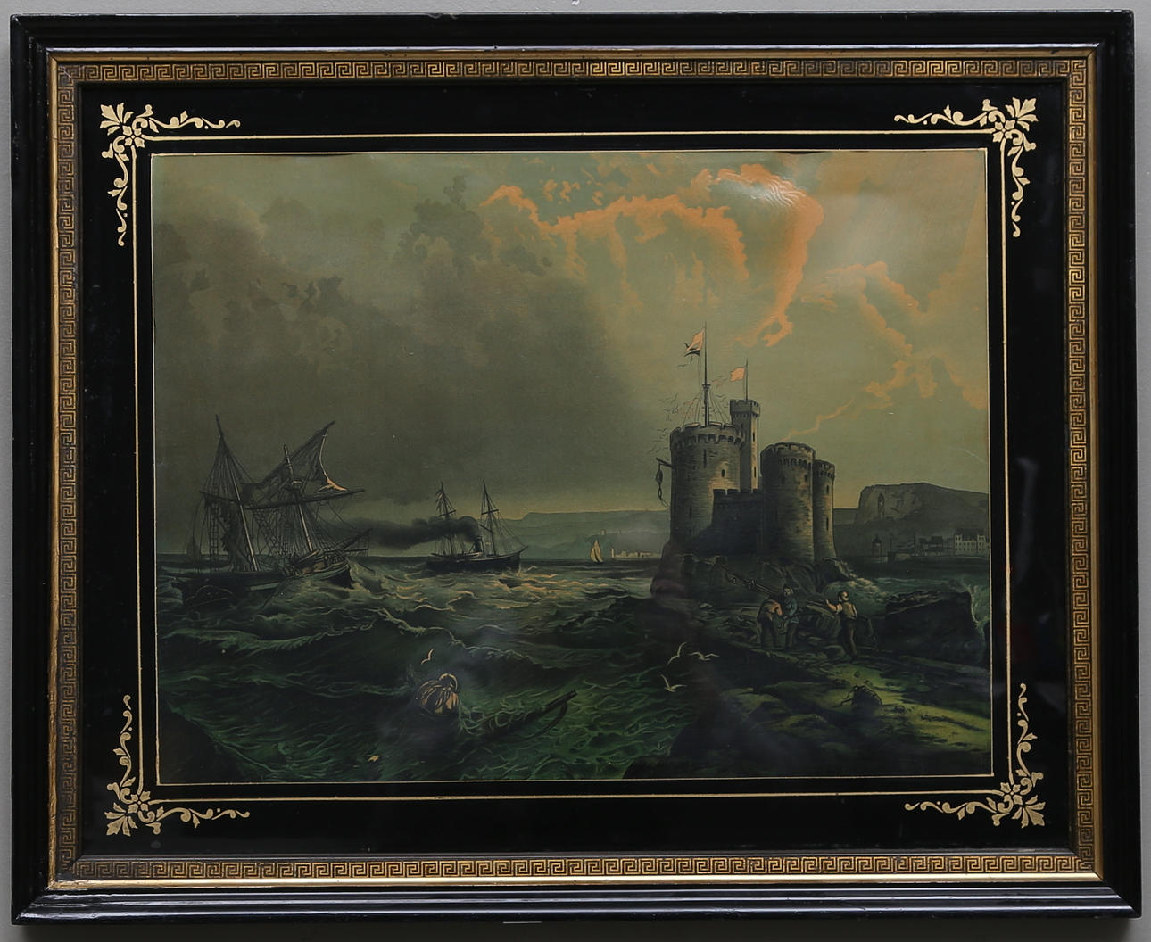 Oljetryck, 2 st, omkring 1900.