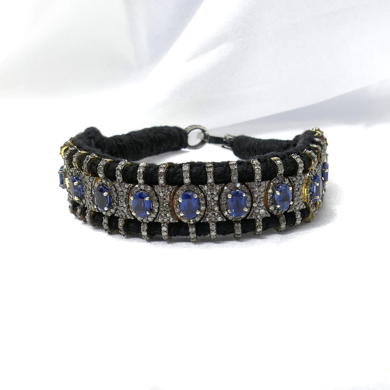 KYANITE & DIAMOND unusual bracelet.