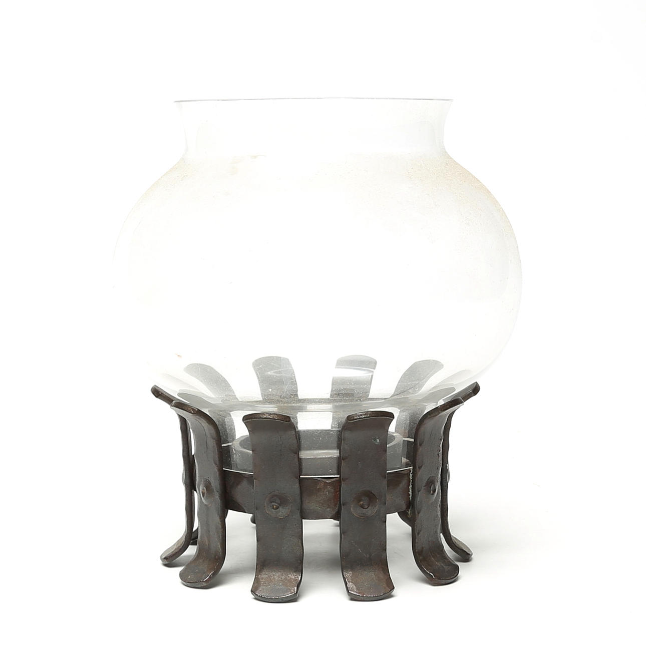 CANDLE HOLDER, iron/glass, Bodasmide.