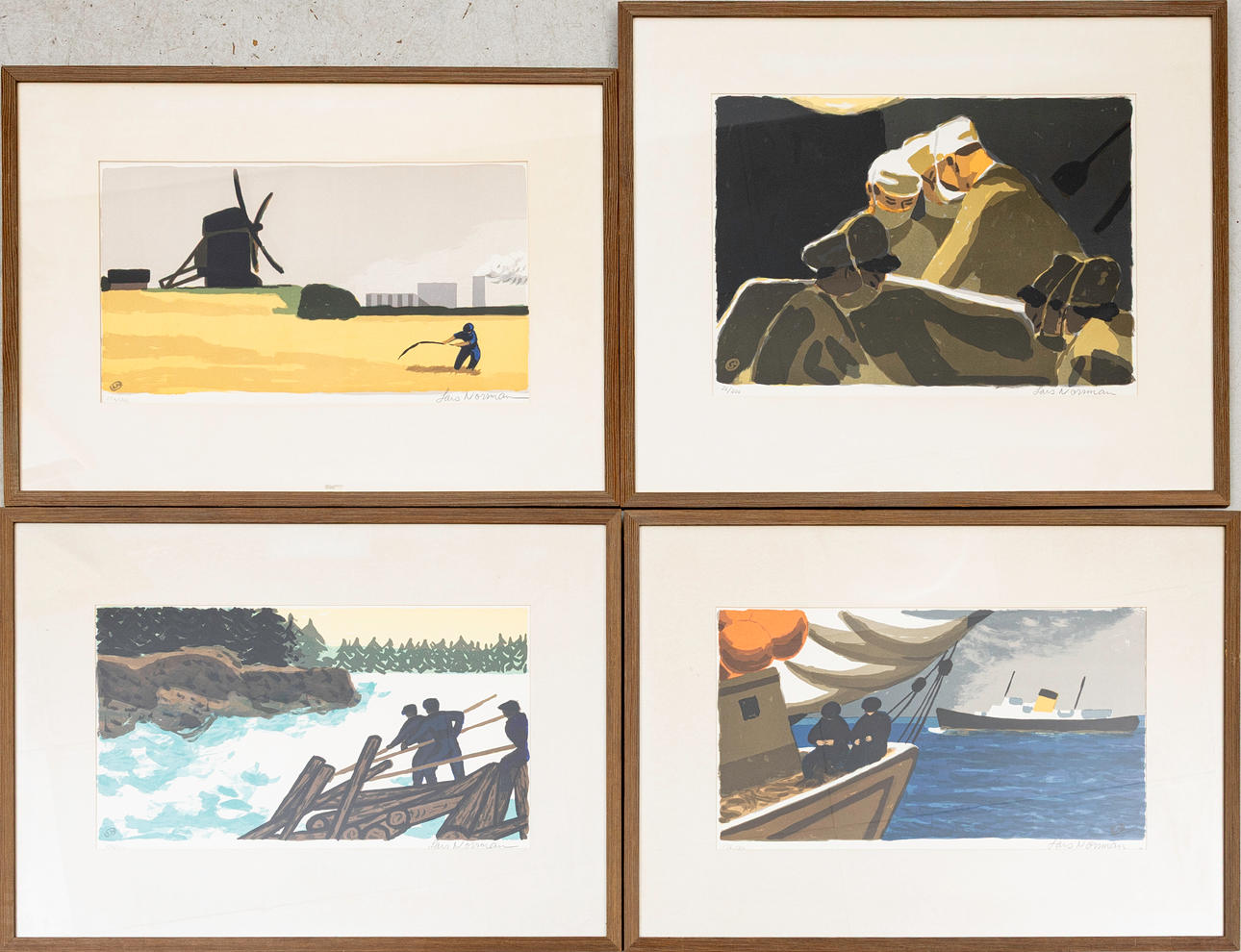 LARS NORRMAN. 4 pcs, lithographs, signed and numbered.
